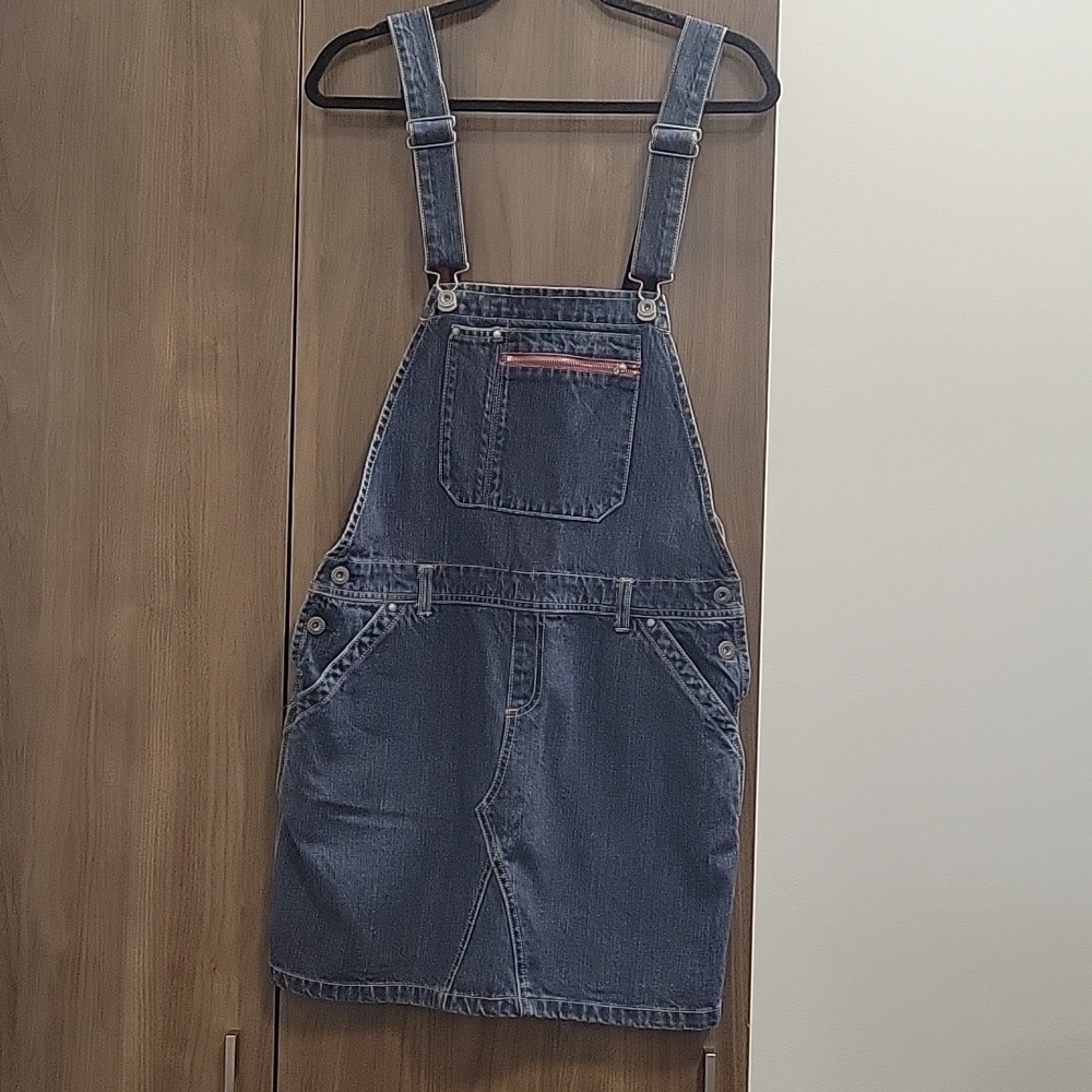 Tommy Hilfiger-Vintage 90s Denim Jean Skirt overalls-Size 8